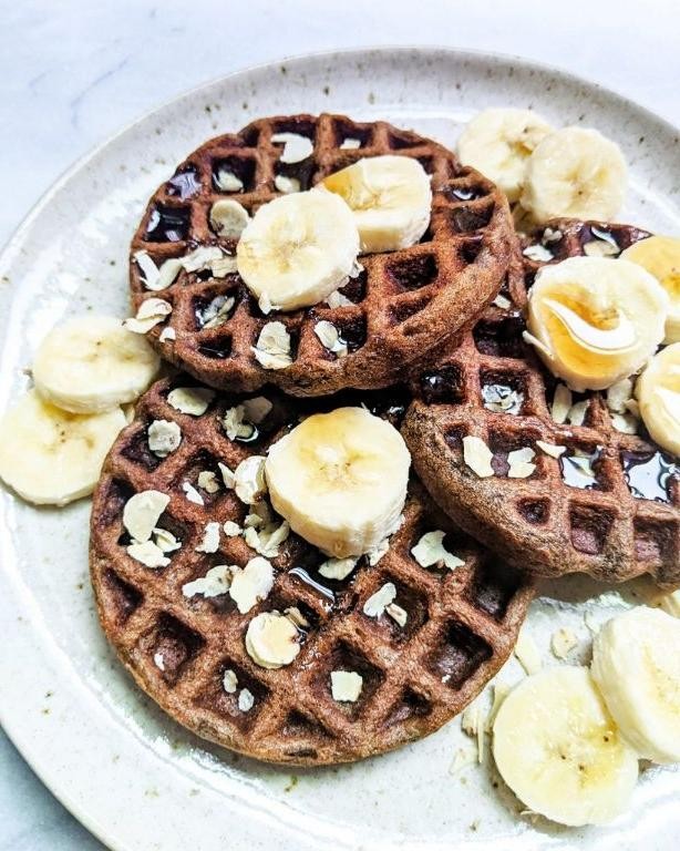 Vegan Green Banana Flour Waffles