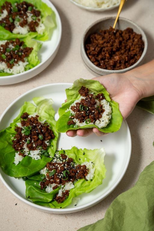 Vegan Ground Beef Lettuce Wraps