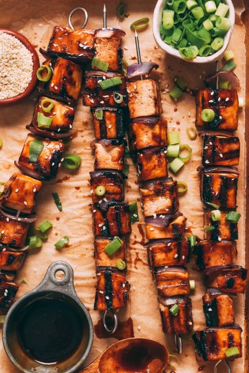Vegan Japanese Teriyaki Tofu Skewers