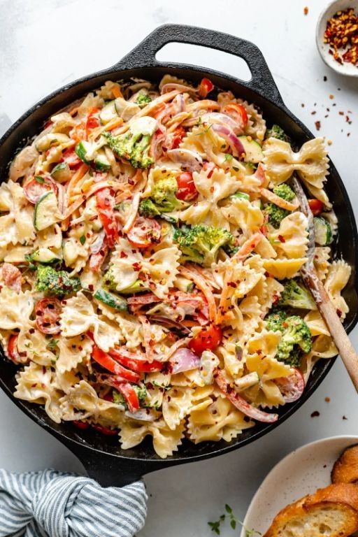 Vegan Pasta Primavera with Cashew Cream