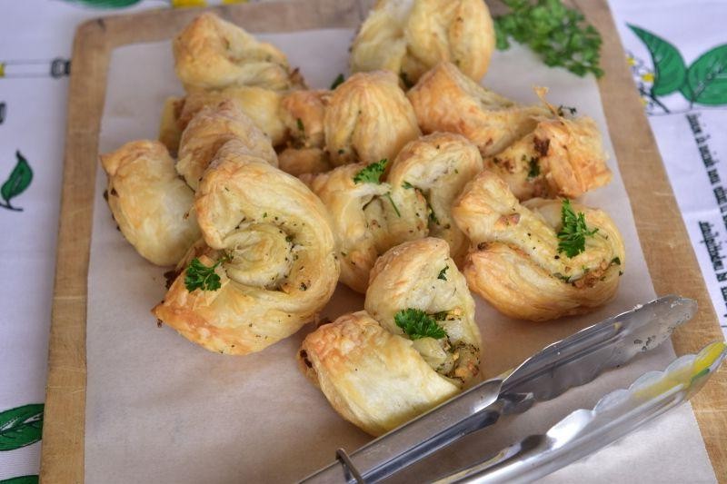 Vegan Puff Pastry Garlic and Herb Twists