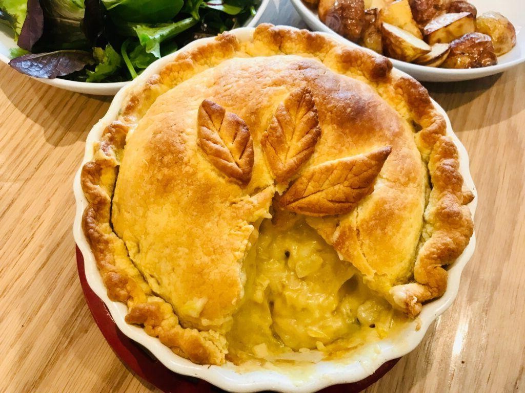 Vegan Puff Pastry Potato and Leek Pie