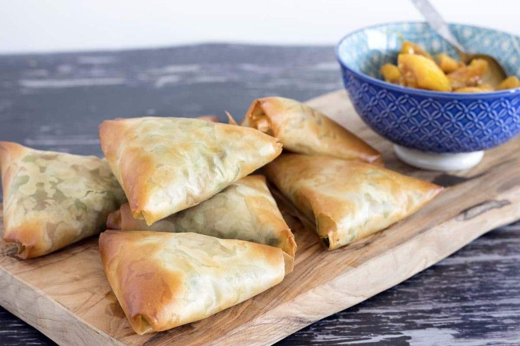 Vegan Puff Pastry Samosa Triangles