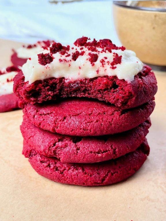 Vegan Red Velvet Cookies with Coconut Cream Frosting