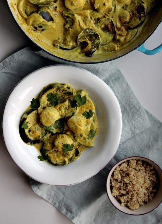 Vegan Sauteed Eggplant with Coconut Milk and Turmeric