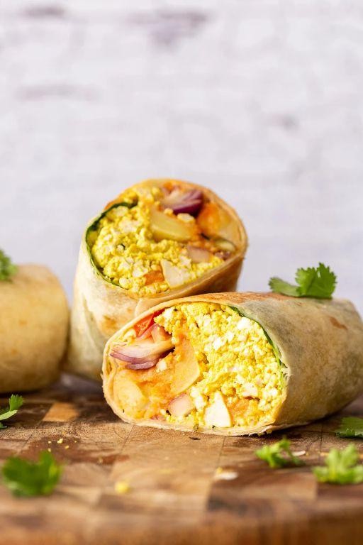 Vegan Tofu Scramble Breakfast Wrap