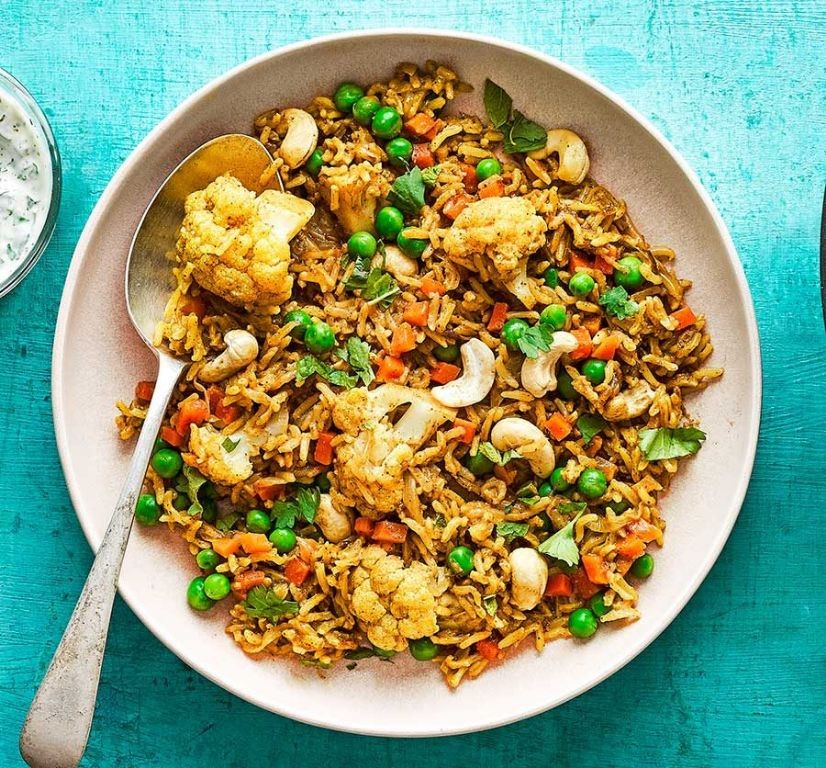 Vegetable Biryani with Raita