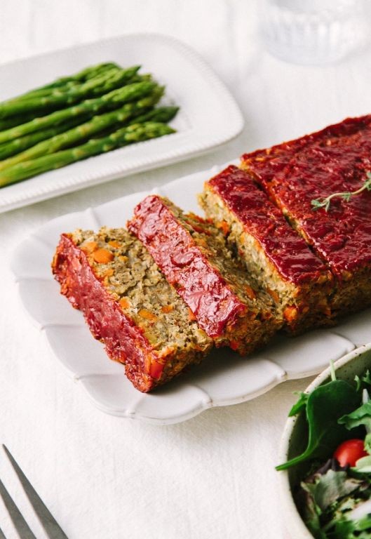 Vegetable Lentil Loaf with Glaze