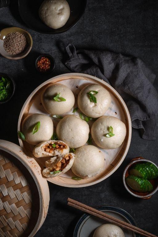 Vegetable and Tofu Steamed Buns