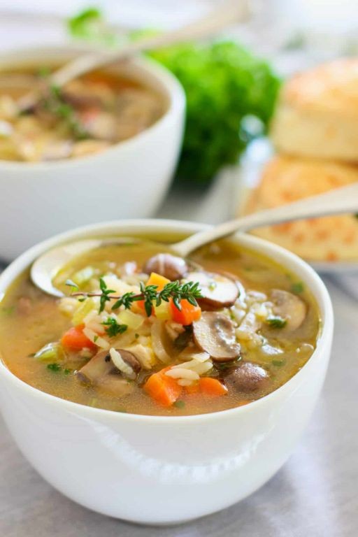 Vegetable-Packed Chicken and Mushroom Soup