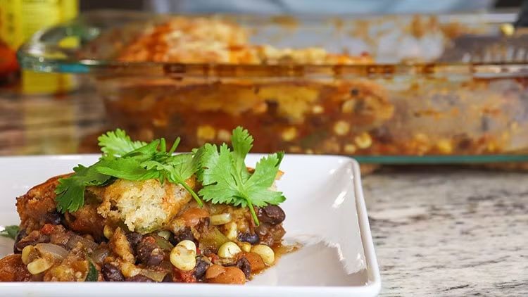 Vegetarian Mexican Cornbread Casserole