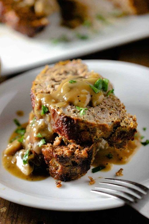 Venison Meatloaf with Mushroom Gravy