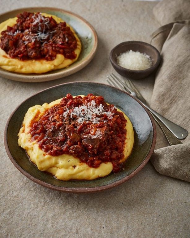 Venison Ragu over Creamy Polenta