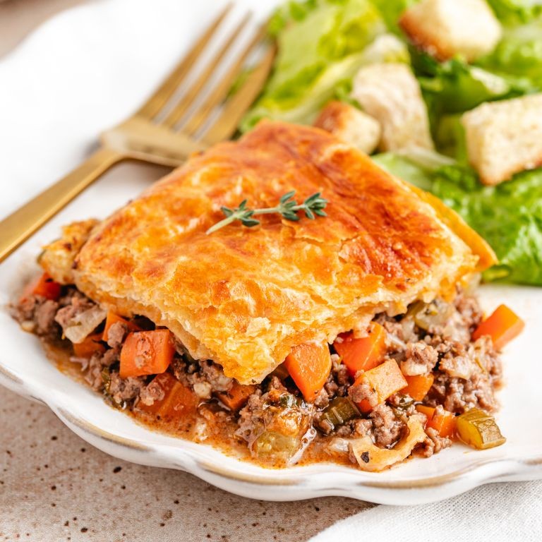 Venison Steak Pot Pie with Flaky Pastry