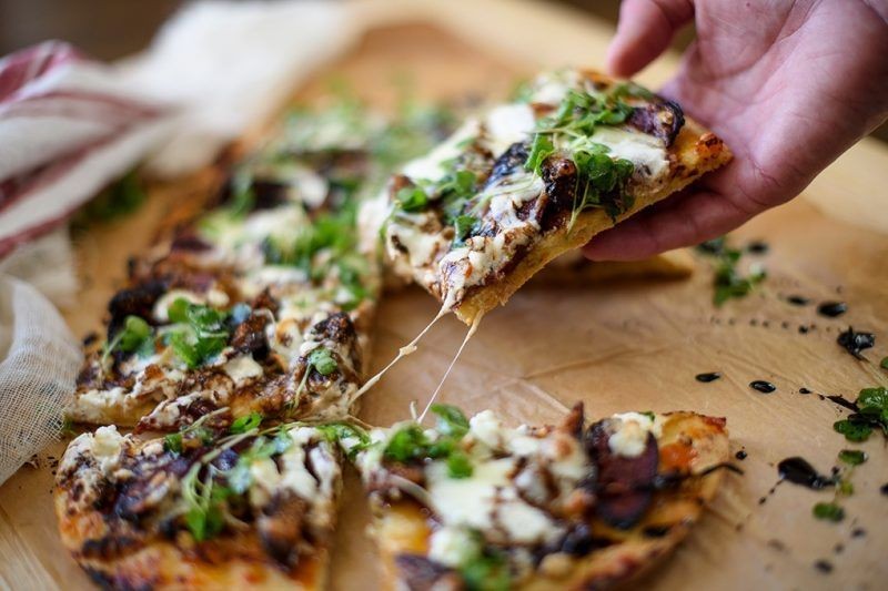 Venison Steak and Caramelized Onion Flatbread