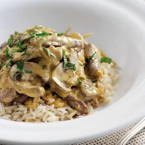 Venison and Mushroom Stroganoff