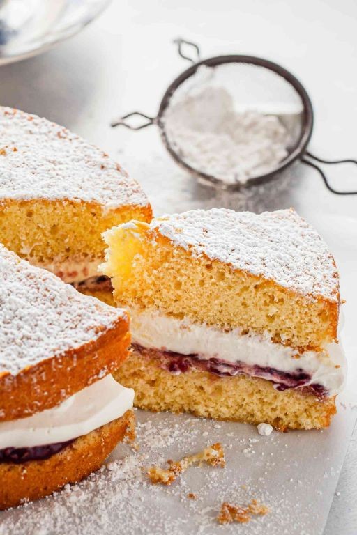 Victoria Sponge Cake with Jam and Cream