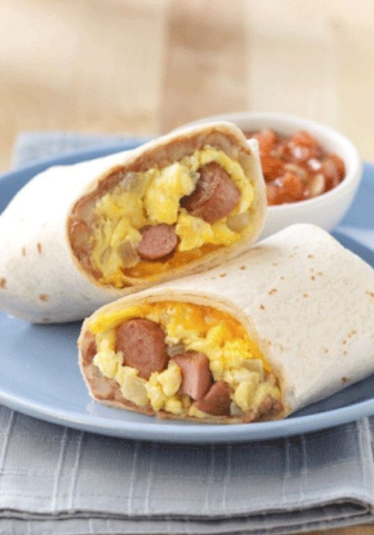 Vienna Sausage and Egg Breakfast Burritos