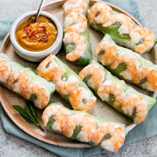 Vietnamese Fresh Spring Rolls with Shrimp