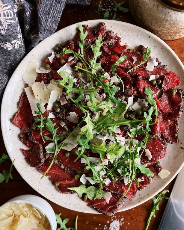 Wagyu Beef Carpaccio with Arugula and Parmesan