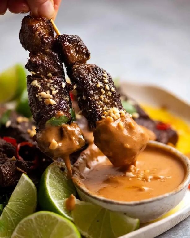 Wagyu Beef Satay with Peanut Sauce