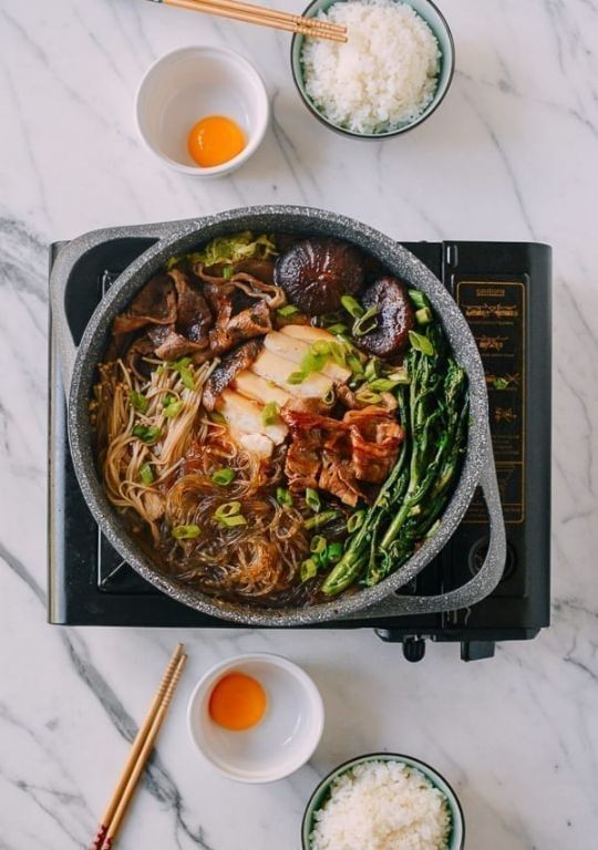 Wagyu Sukiyaki with Noodles and Vegetables