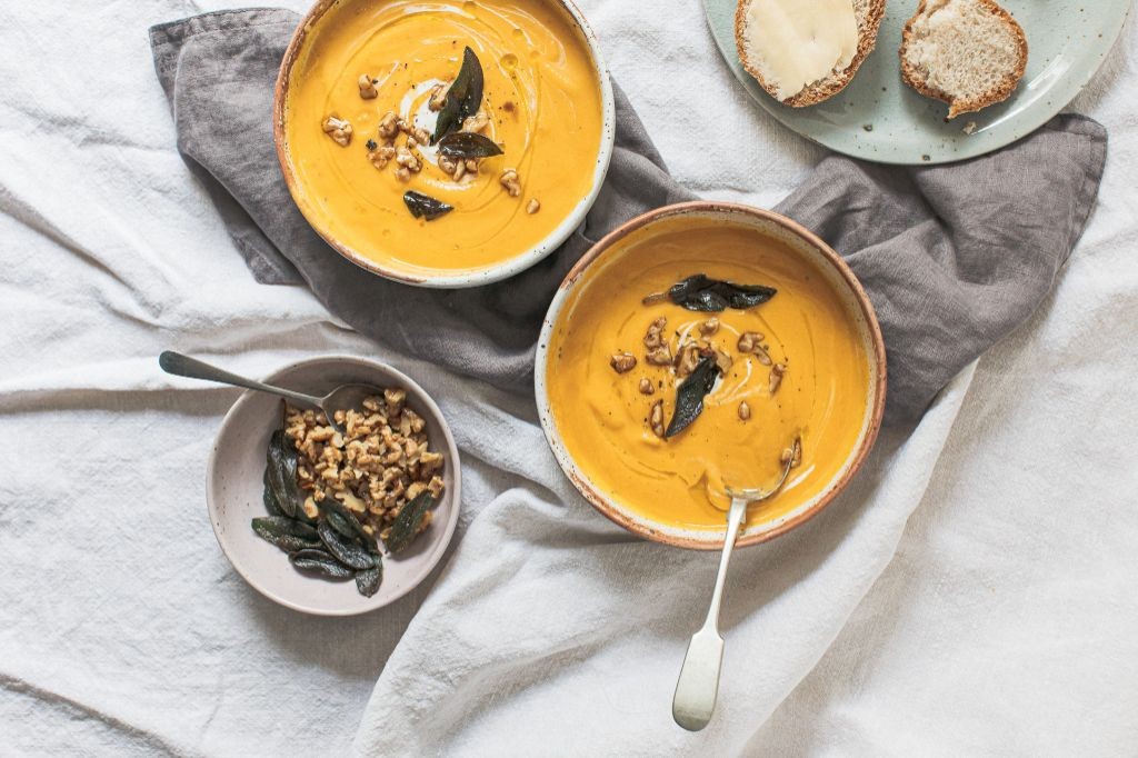 Walnut and Sage Butternut Squash Soup
