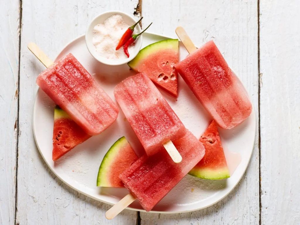 Watermelon Ice Pops with Basil
