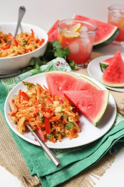Watermelon Rind Slaw with Lime Dressing