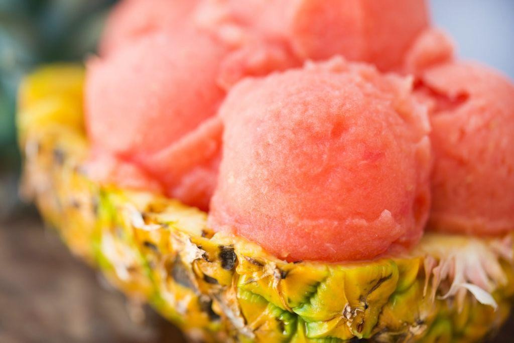 Watermelon Rind and Pineapple Sorbet