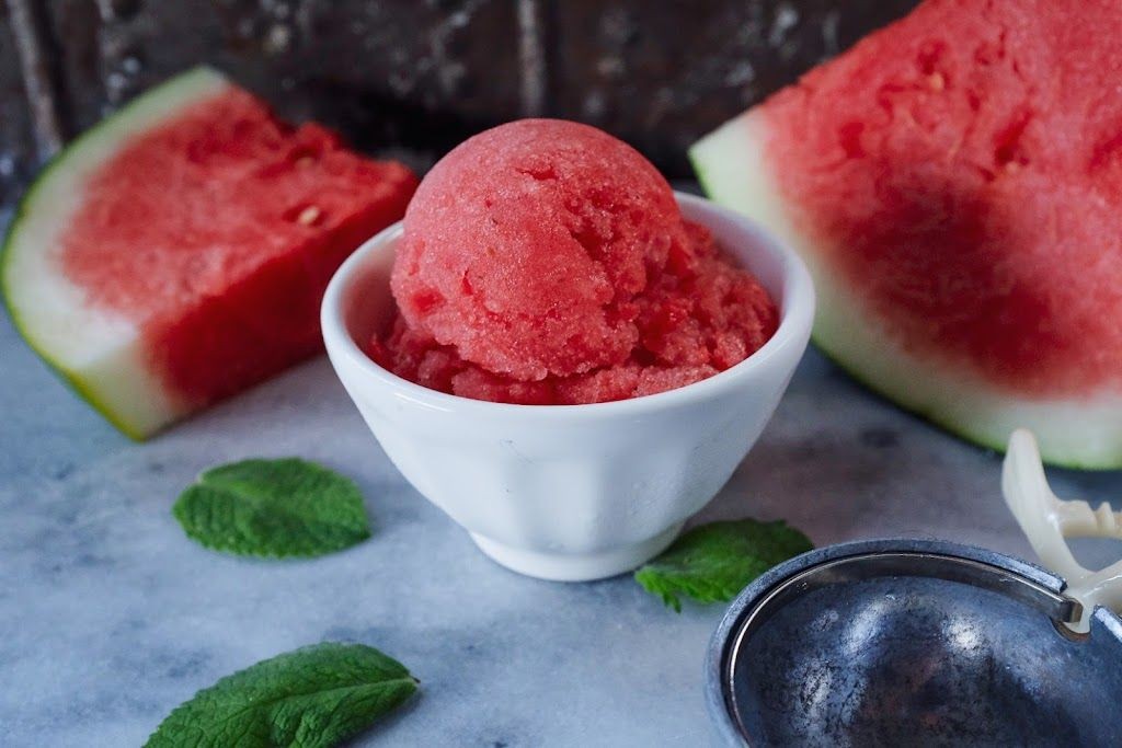 Watermelon Sorbet with Mint