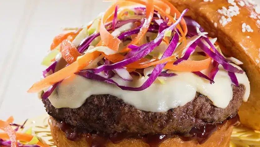 Western Burger with Coleslaw Topping