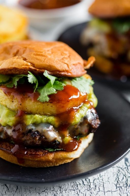 Western Burger with Grilled Pineapple