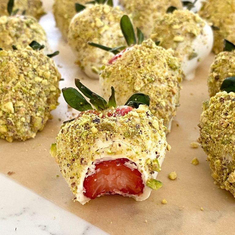 White Chocolate and Pistachio Strawberries