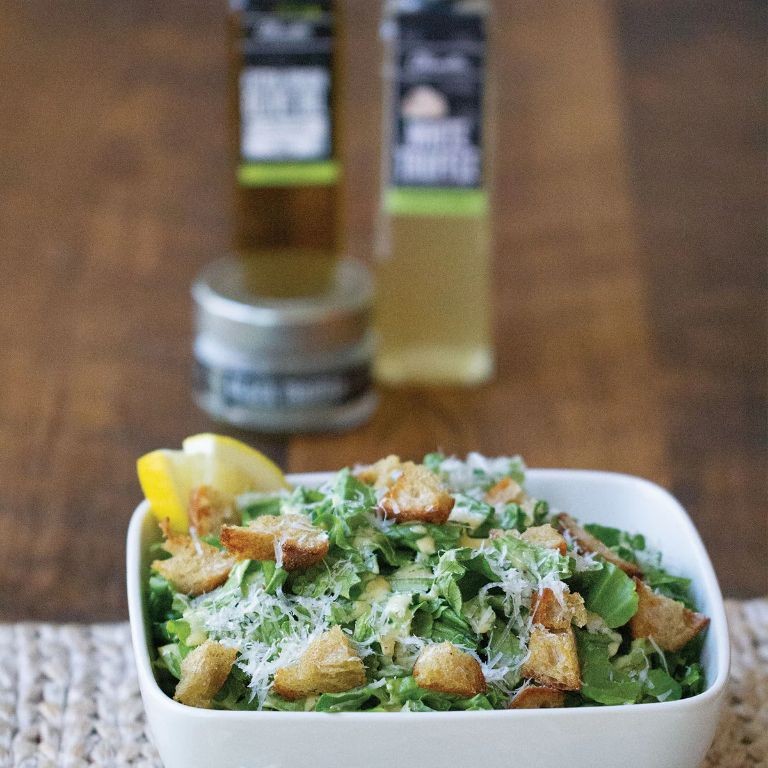White Truffle Caesar Salad with Homemade Croutons