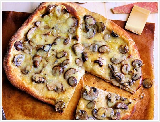 White Truffle Oil Drizzled Pizza with Fontina Cheese