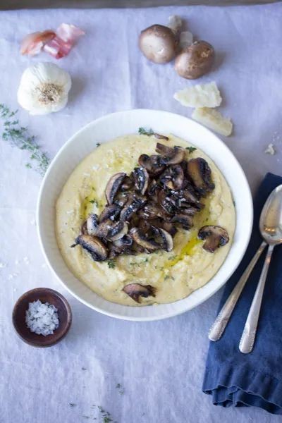 White Truffle Polenta with Roasted Garlic
