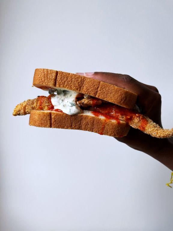 Whiting Fish Sandwich with Spicy Mayo