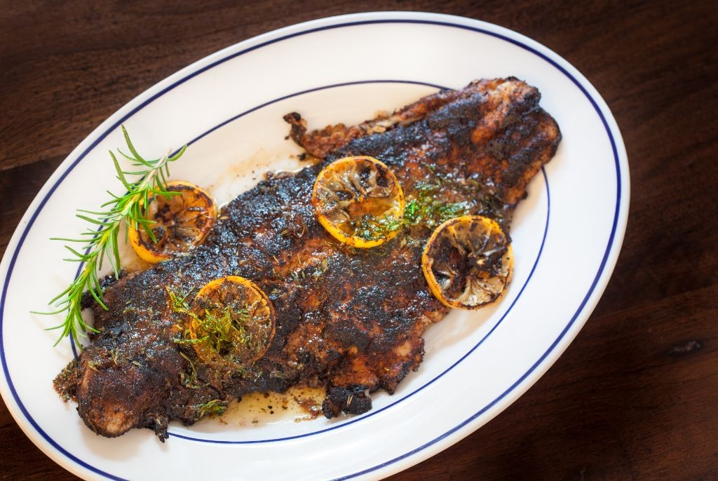 Whole Blackened Catfish with Cajun Spices