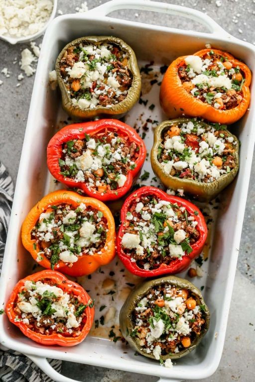 Whole Carrot and Feta Stuffed Peppers