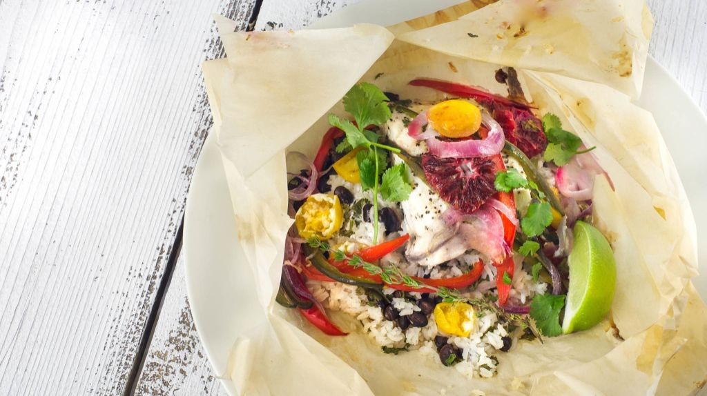 Whole Red Snapper en Papillote with White Wine and Herbs