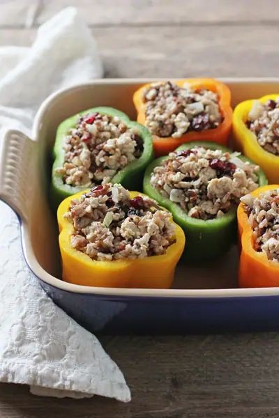 Wild Rice and Cranberry Stuffed Peppers