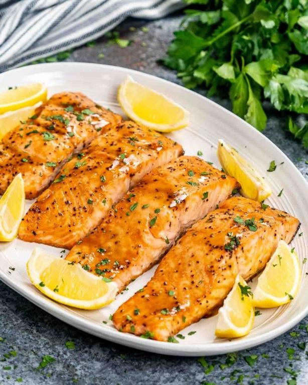 Worcestershire and Mustard Glazed Salmon