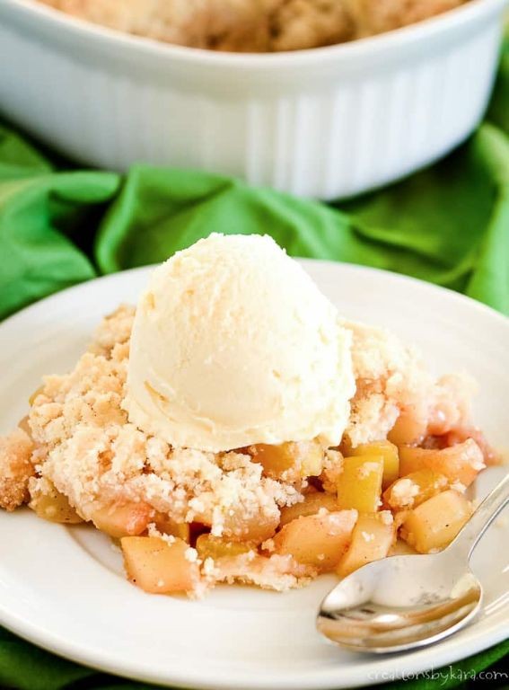 Yellow Squash Cobbler with Vanilla Ice Cream