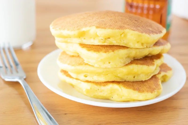 Yellow Squash Dessert Pancakes with Maple Syrup