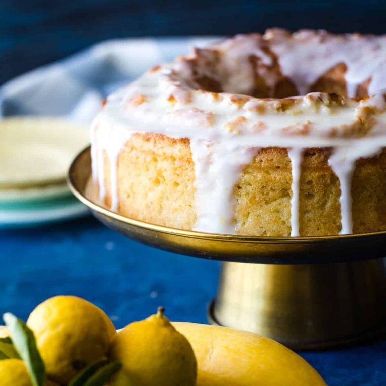 Yellow Squash Pound Cake with Lemon Glaze