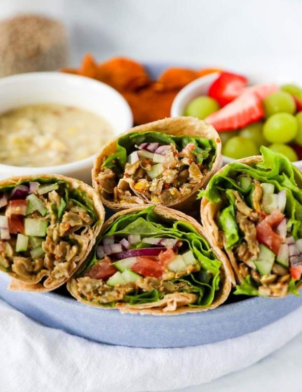 Zesty Canned Lentil Wraps