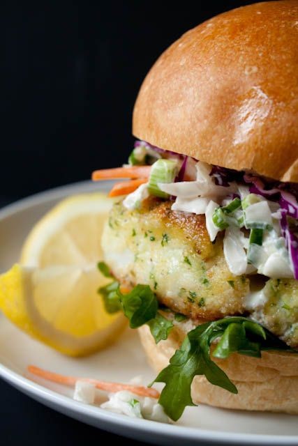 Zesty Lemon Pepper Fried Whiting Sandwich with Coleslaw
