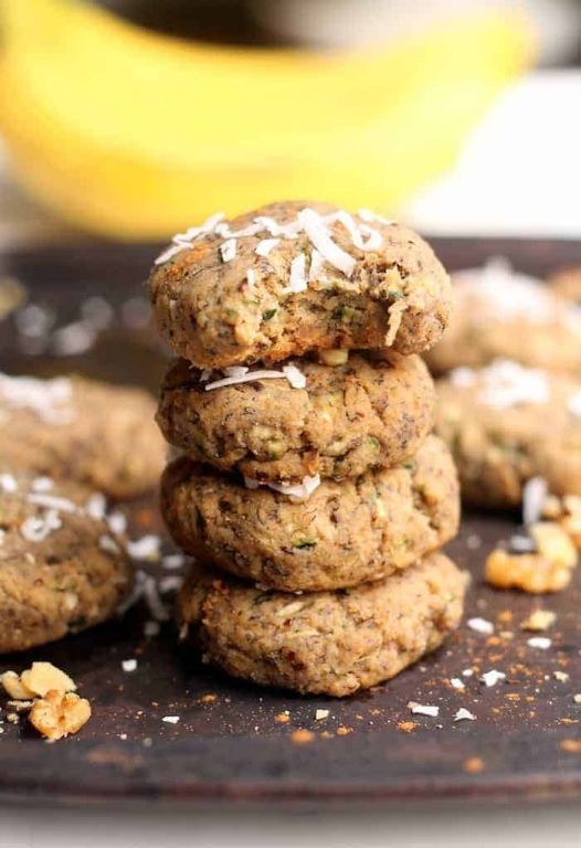 Zucchini Banana Walnut Cookies