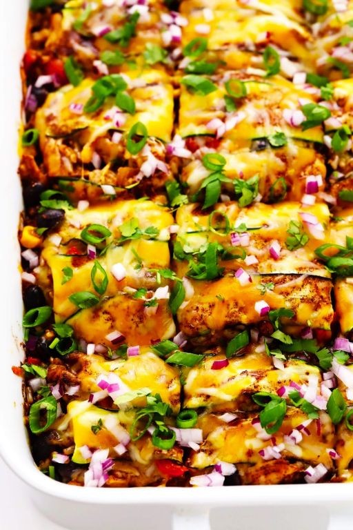 Zucchini and Mushroom Enchilada Casserole